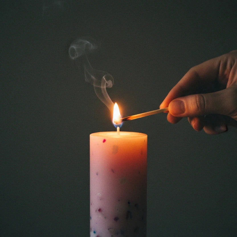 Bougie artisanale avec Agate — Bonheur